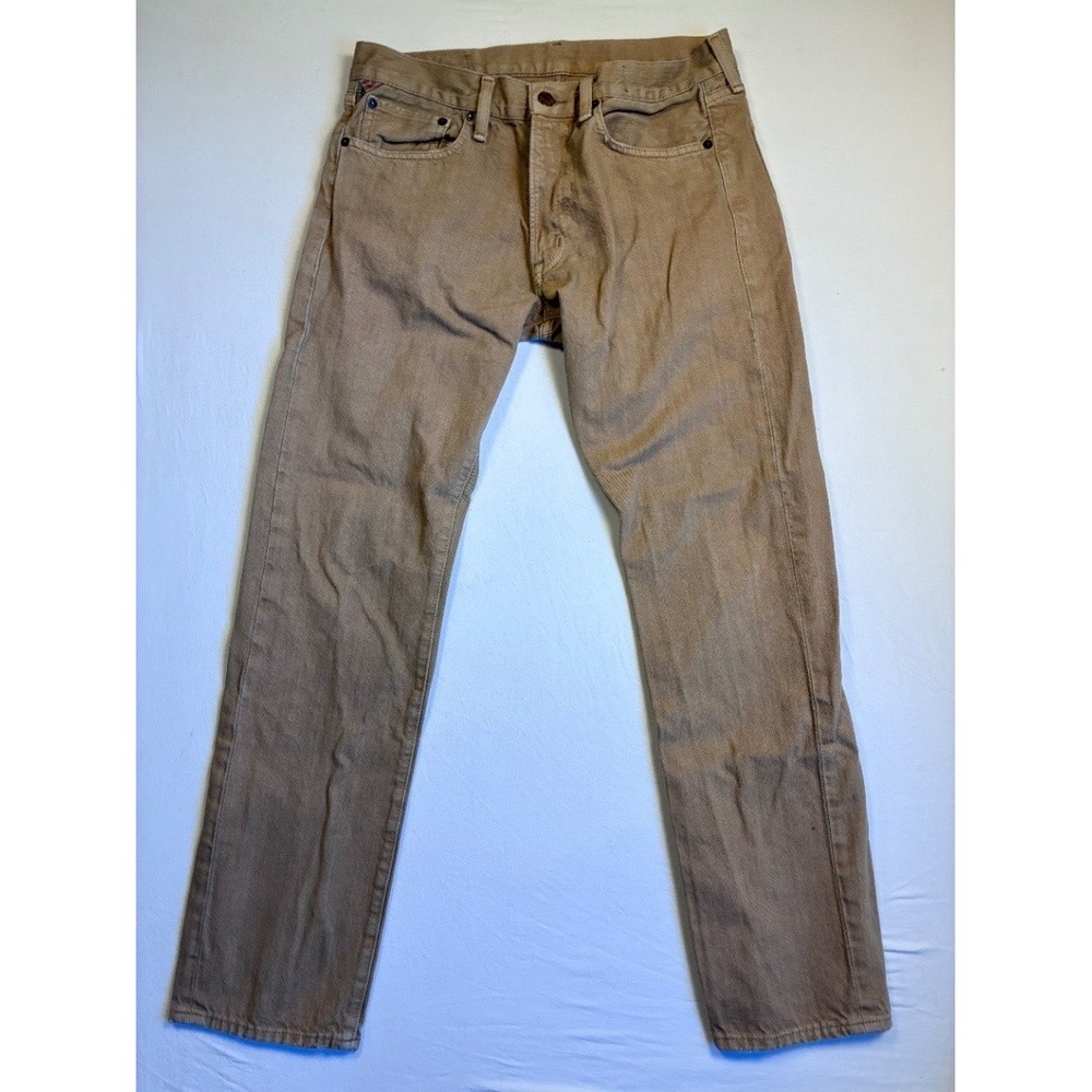 Denim & Supply Ralph Lauren Men's Slim Beige Jeans 32x30 USA Flag